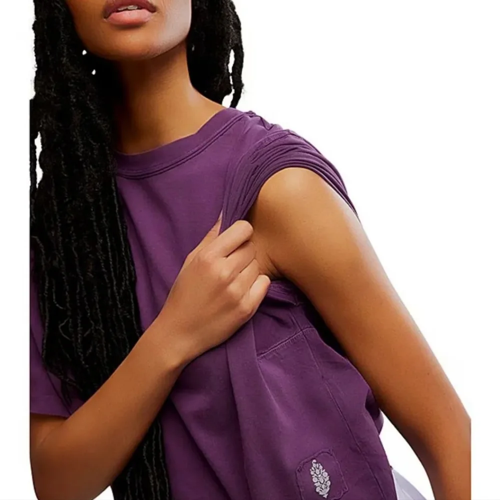 FP Movement by Free People Cropped Short Sleeve Tee in Purple - Picture 4 of 6